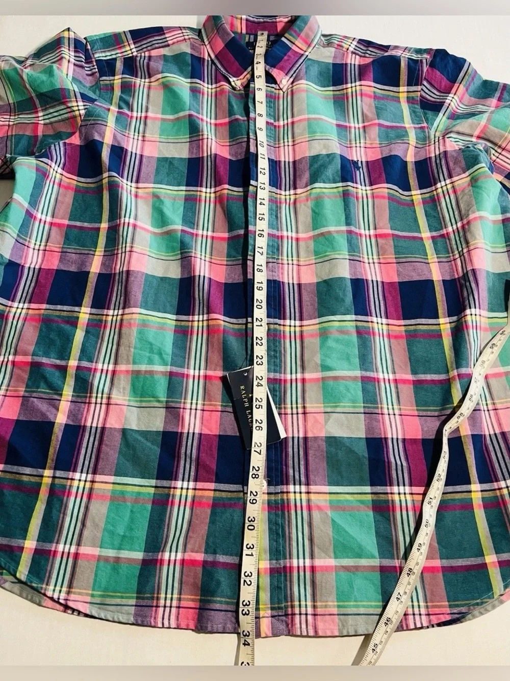 NWT Polo Ralph Lauren Plaid Oxford Shirt Big & Tall 2XB 2TG Green Pink Madras SS